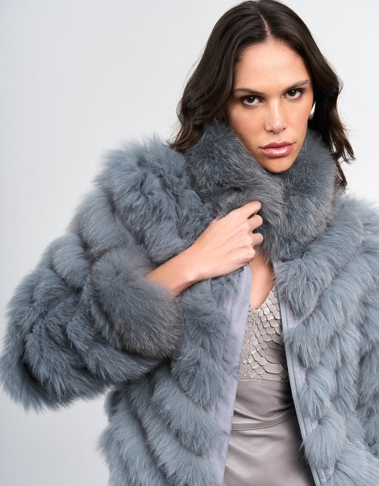 CASACO FACE MADRE REINA PELE CALM GRAY