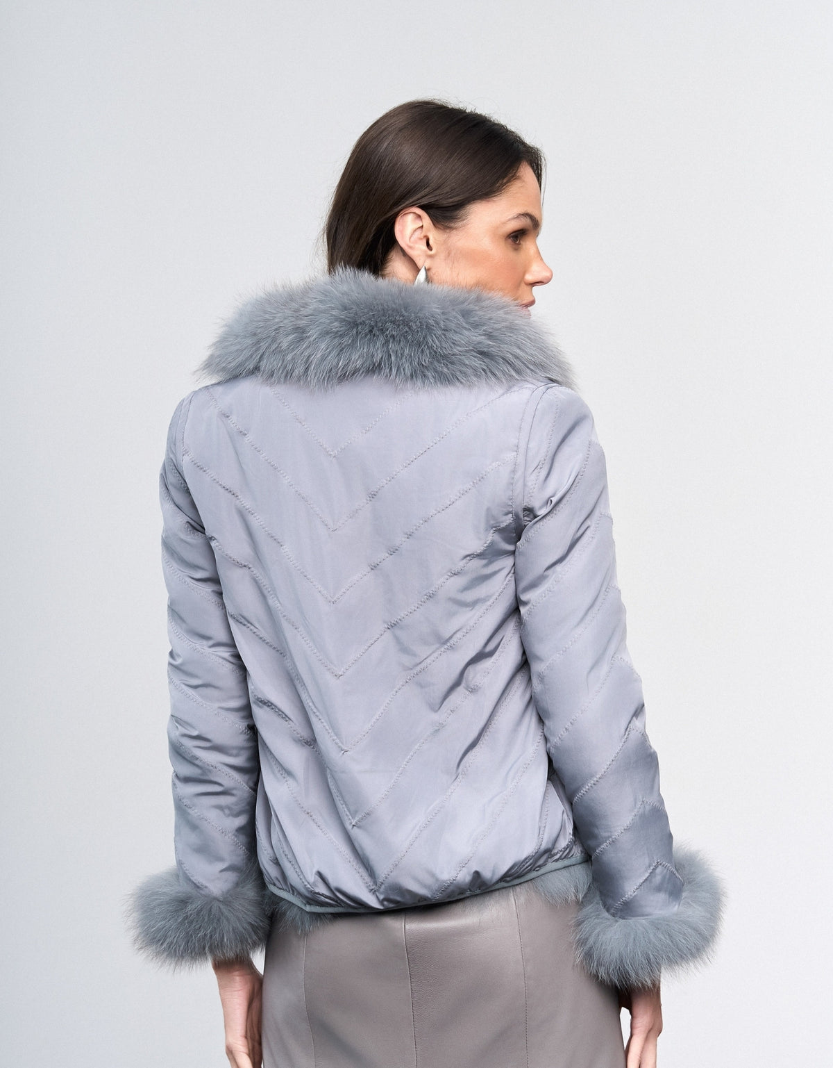 CASACO FACE MADRE REINA PELE CALM GRAY