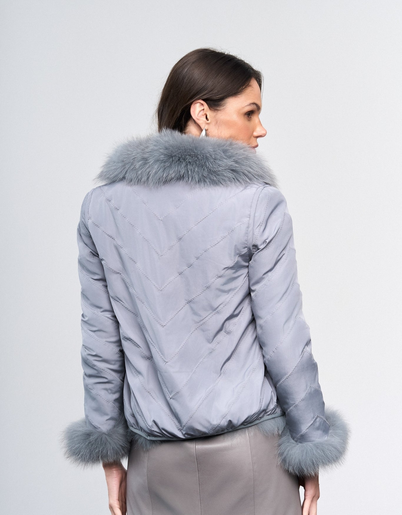 CASACO FACE MADRE REINA PELE CALM GRAY