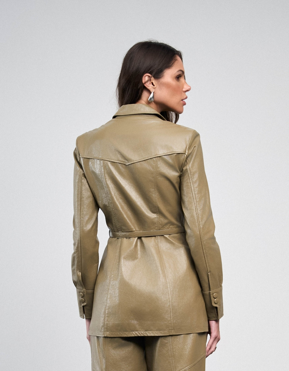 CASACO ISADORA MADRE REINA COURO GREIGE