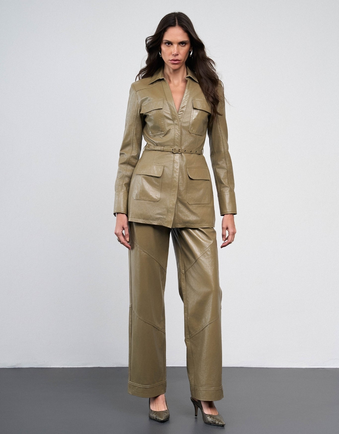 CASACO ISADORA MADRE REINA COURO GREIGE