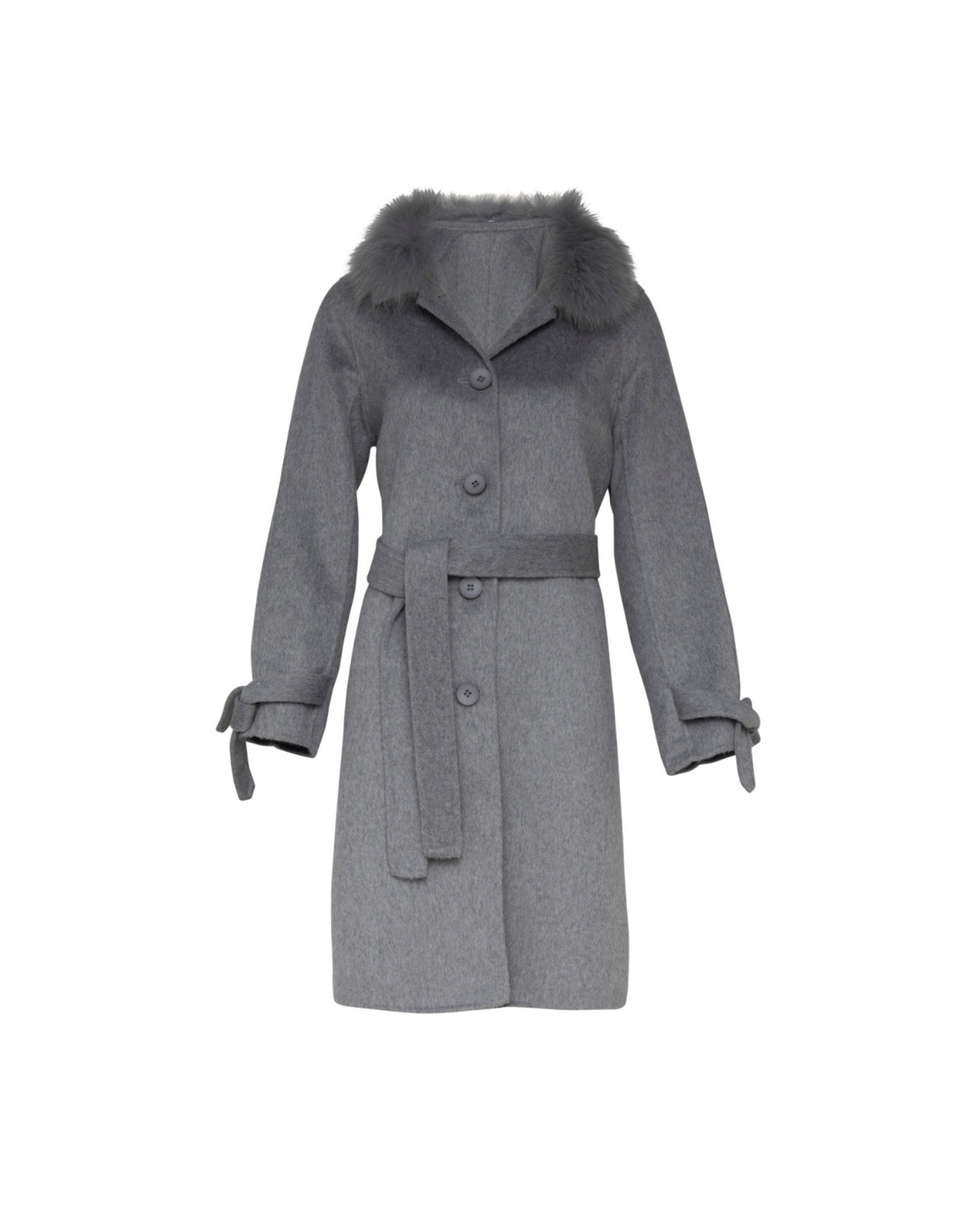 CASACO LAÇO MADRE REINA LONGO CINZA MESCLA