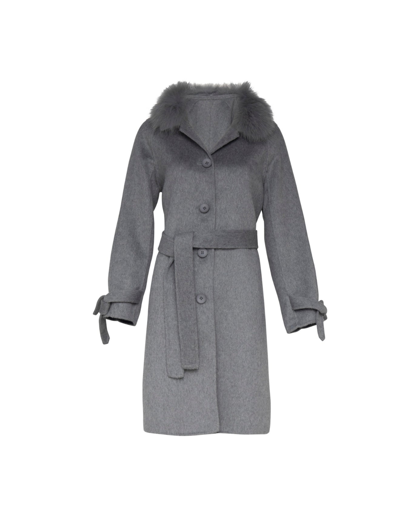 CASACO LAÇO MADRE REINA LONGO CINZA MESCLA