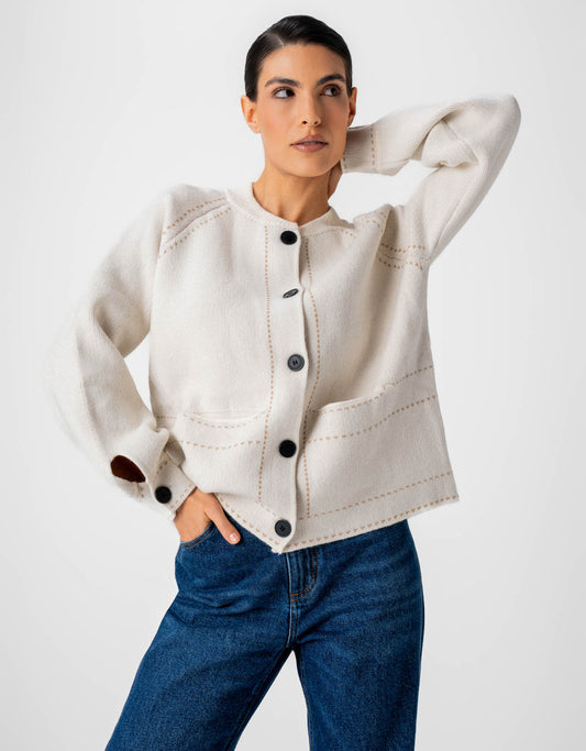 CASACO LEONA MADRE REINA OFF WHITE