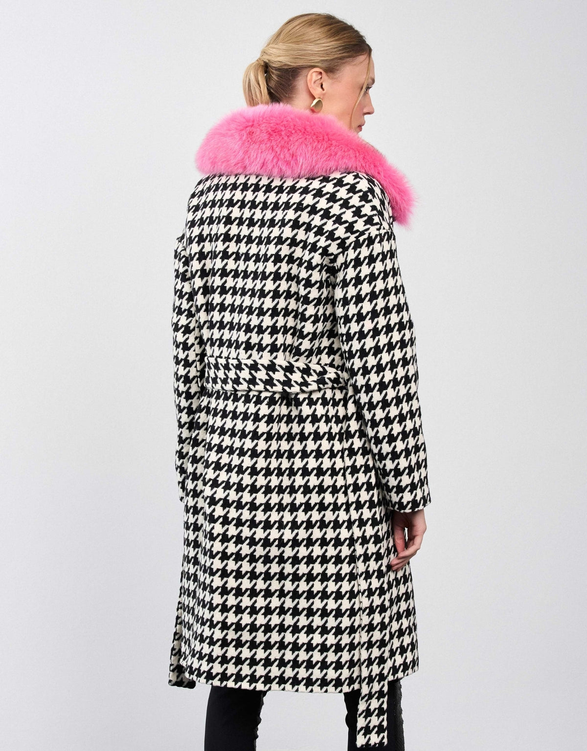 CASACO MADRE REINA LÃ COM GOLA XADREZ