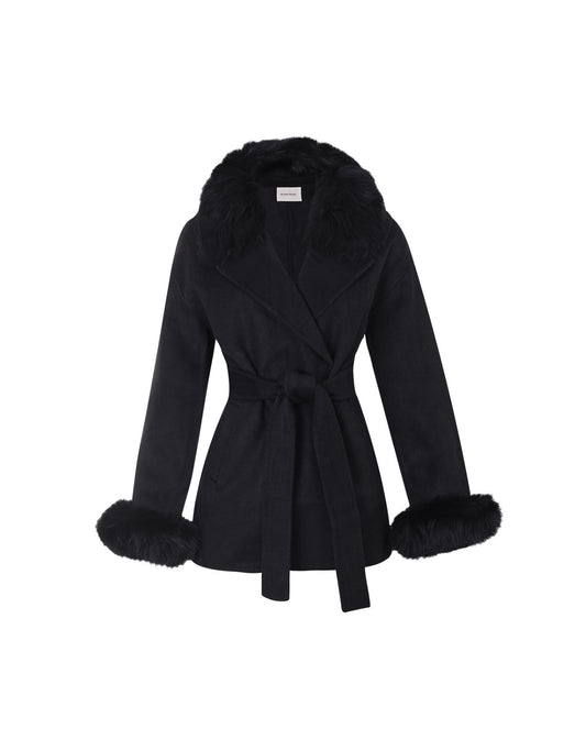 CASACO MEGAN MADRE REINA LÃ PRETO