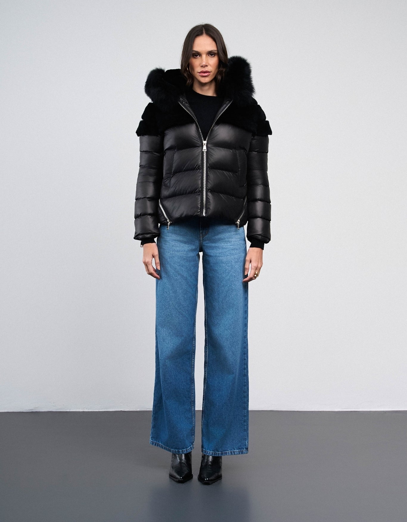 CASACO SARAH MADRE REINA NYLON PRETO