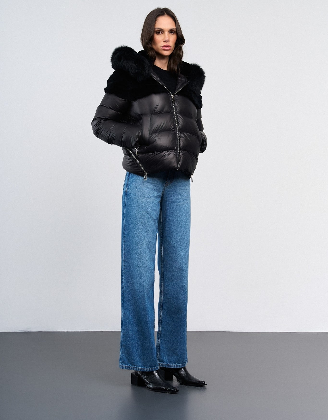 CASACO SARAH MADRE REINA NYLON PRETO