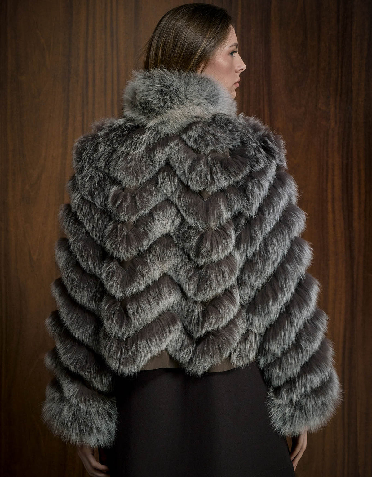 CASACO SILK BOTÕES REVERSÍVEL MADRE REINA PELE MADEIRA