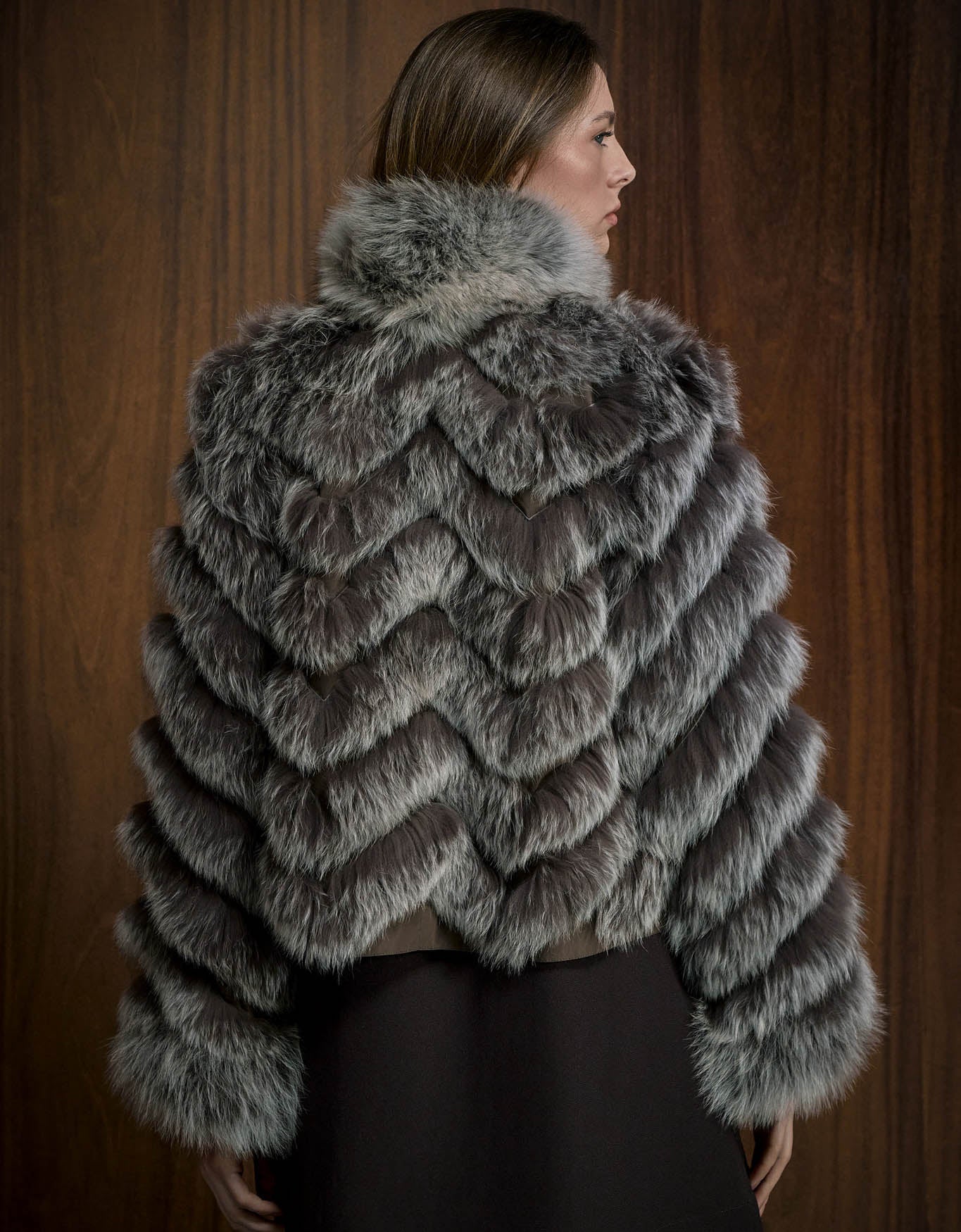 CASACO SILK BOTÕES REVERSÍVEL MADRE REINA PELE MADEIRA