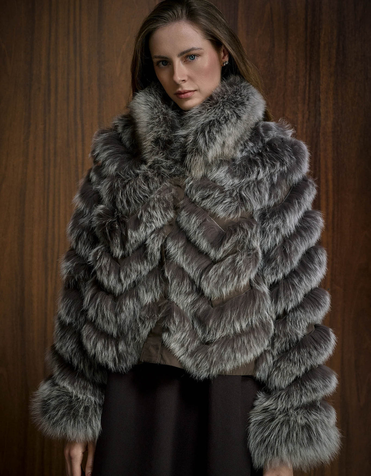 CASACO SILK BOTÕES REVERSÍVEL MADRE REINA PELE MADEIRA