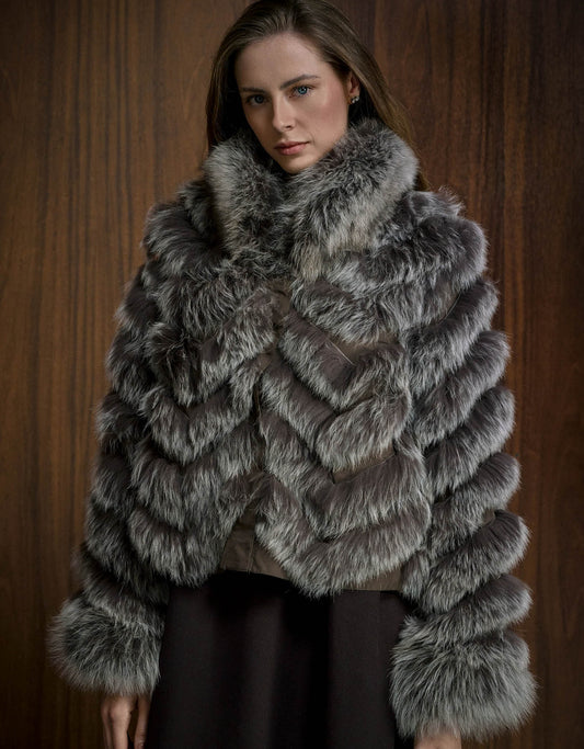 CASACO SILK BOTÕES REVERSÍVEL MADRE REINA PELE MADEIRA