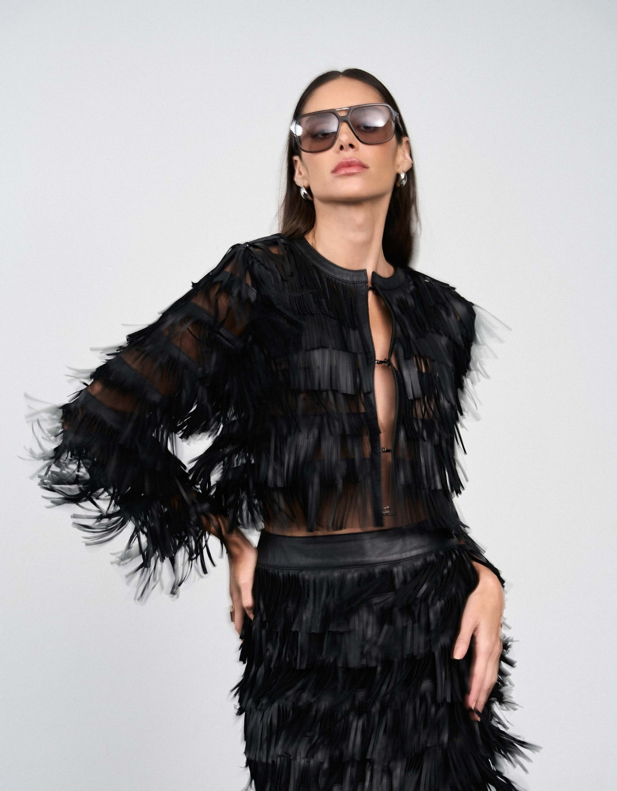 CASAQUETO  ABIGAIL MADRE REINA COURO PRETO