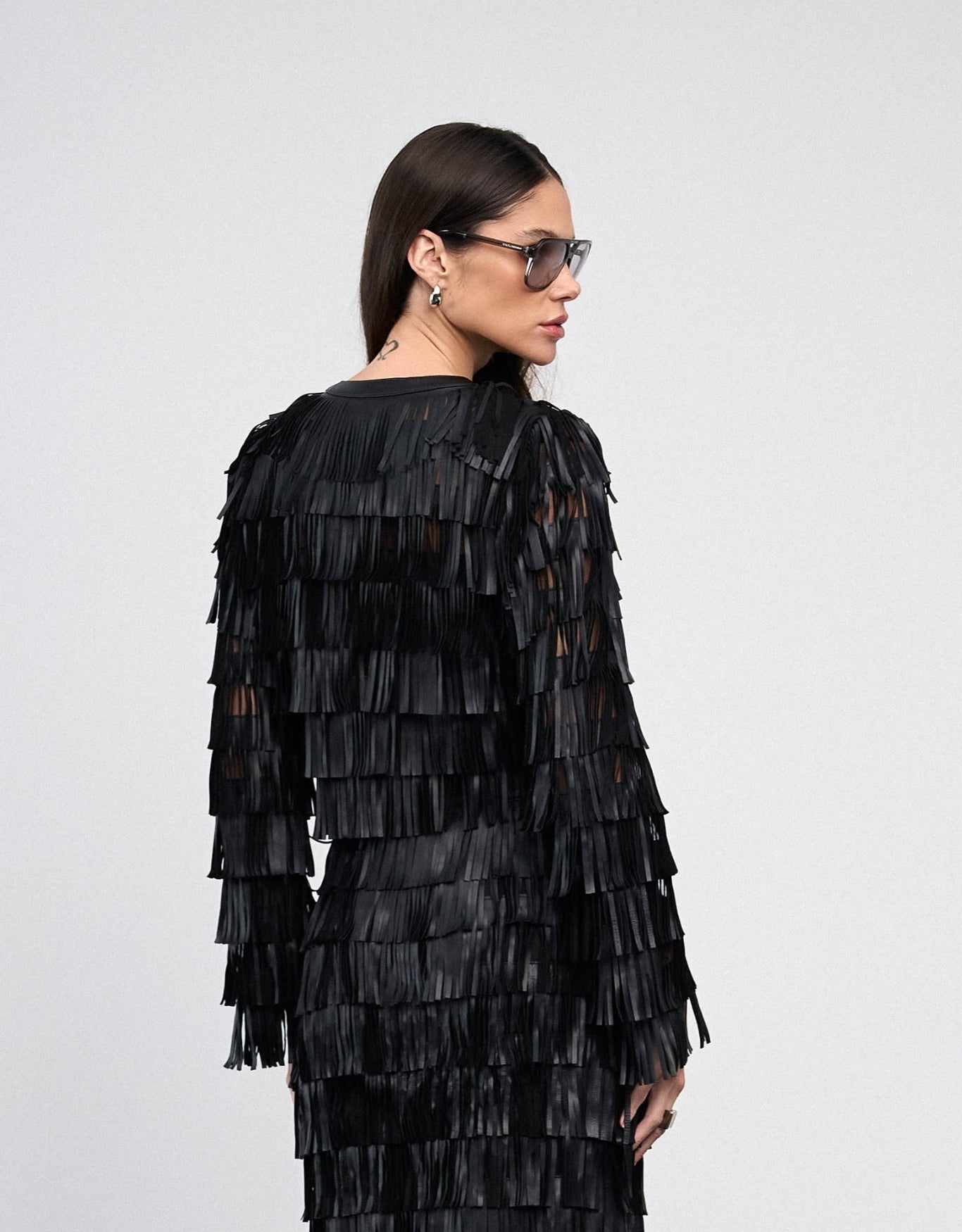 CASAQUETO  ABIGAIL MADRE REINA COURO PRETO