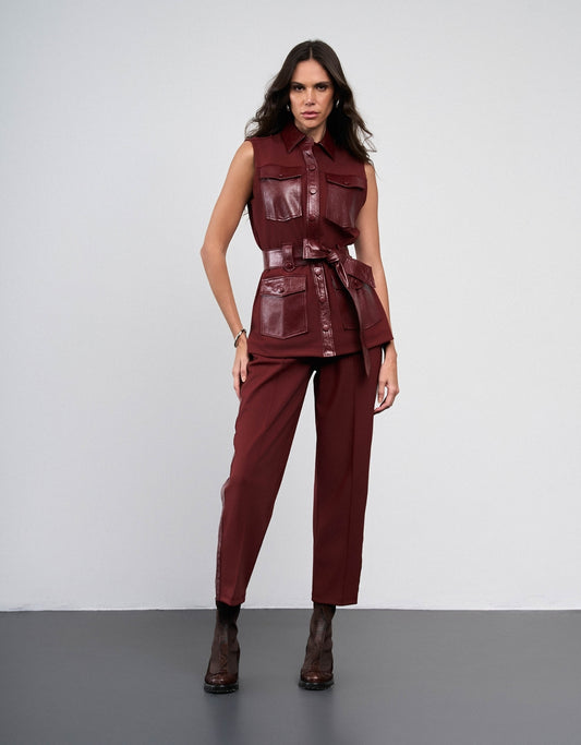 COLETE MADRE REINA COURO COM MALHA PINOT