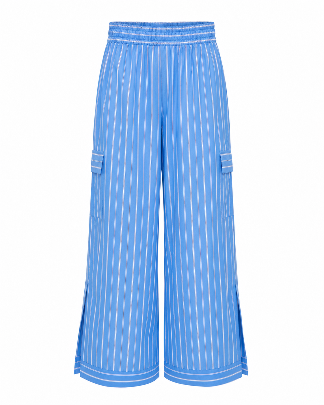 CALÇA LOLA MADRE REINA TRICOLINE LISTRAS AZUL