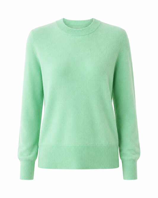 BLUSA GOLA CARECA CASHMERE VERDE MENTA