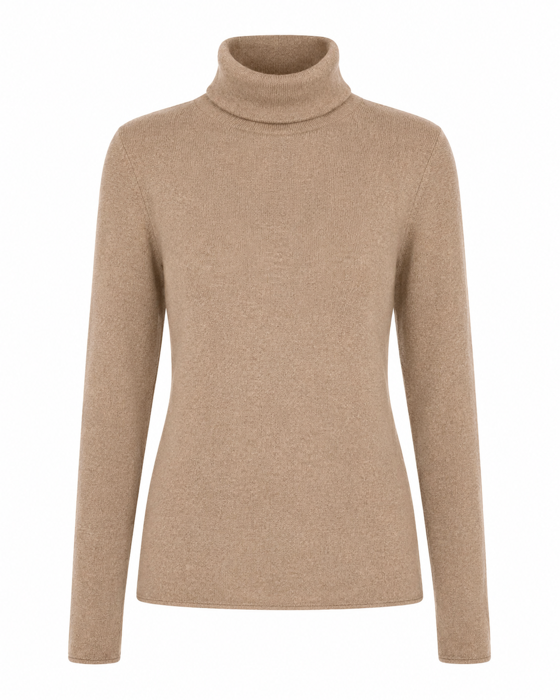 BLUSA ÁGATA GOLA ALTA MADRE REINA CASHMERE CAMEL