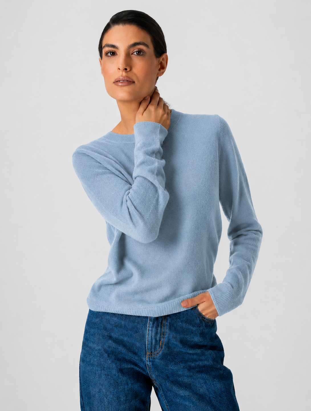 BLUSA MARIAH MADRE REINA CASHMERE AZUL NUVEM