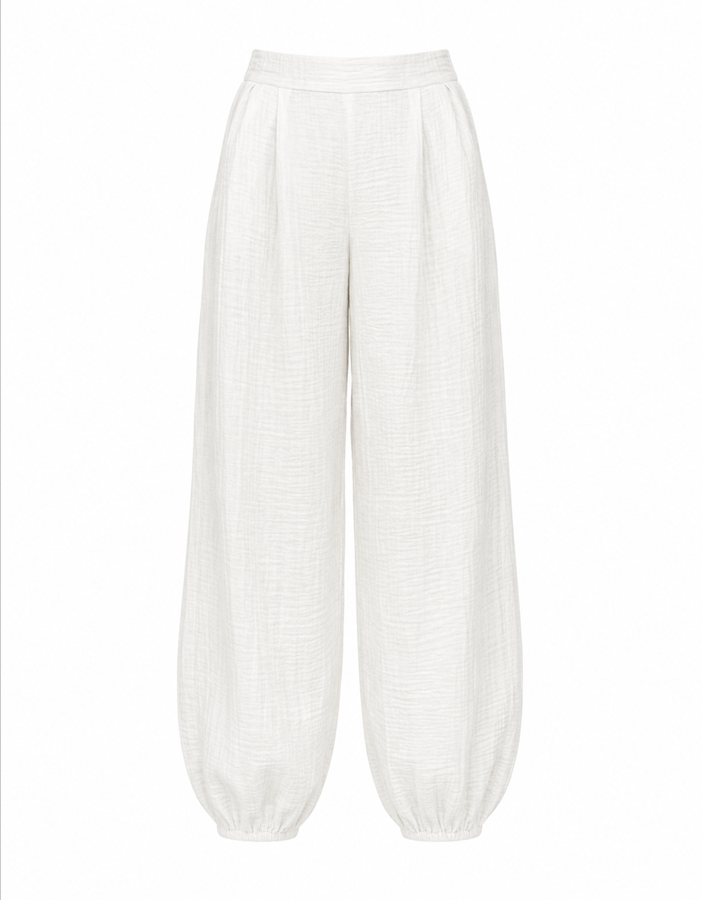 CALÇA BALLOON LORENA MADRE REINA COM SEDA CREMA