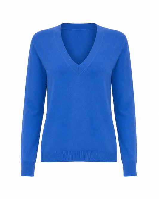 BLUSA GOLA V MADRE REINA CASHMERE DANUBE