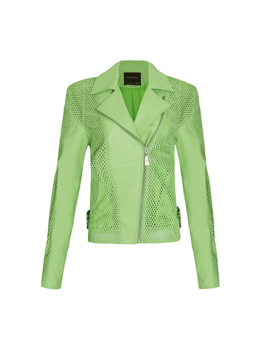 JAQUETA ÁGATA MADRE REINA COURO VERDE MENTA