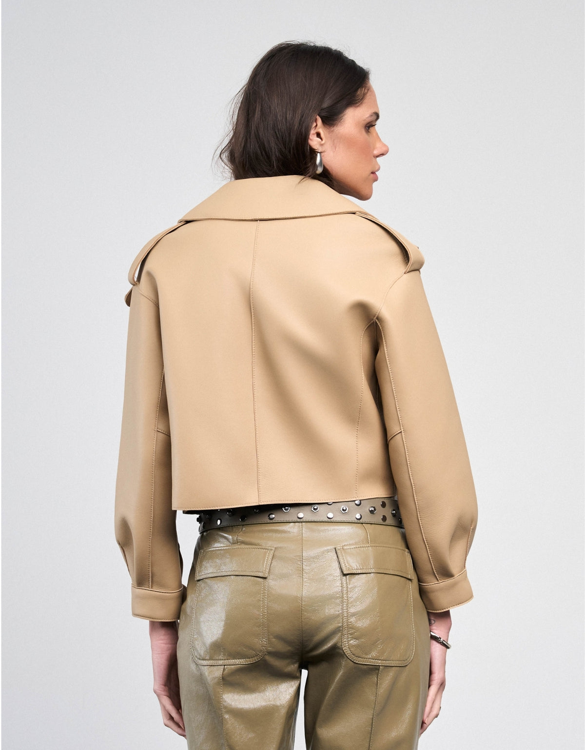 JAQUETA ANITA MADRE REINA COURO CAMEL