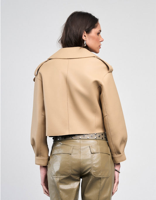 JAQUETA ANITA MADRE REINA COURO CAMEL