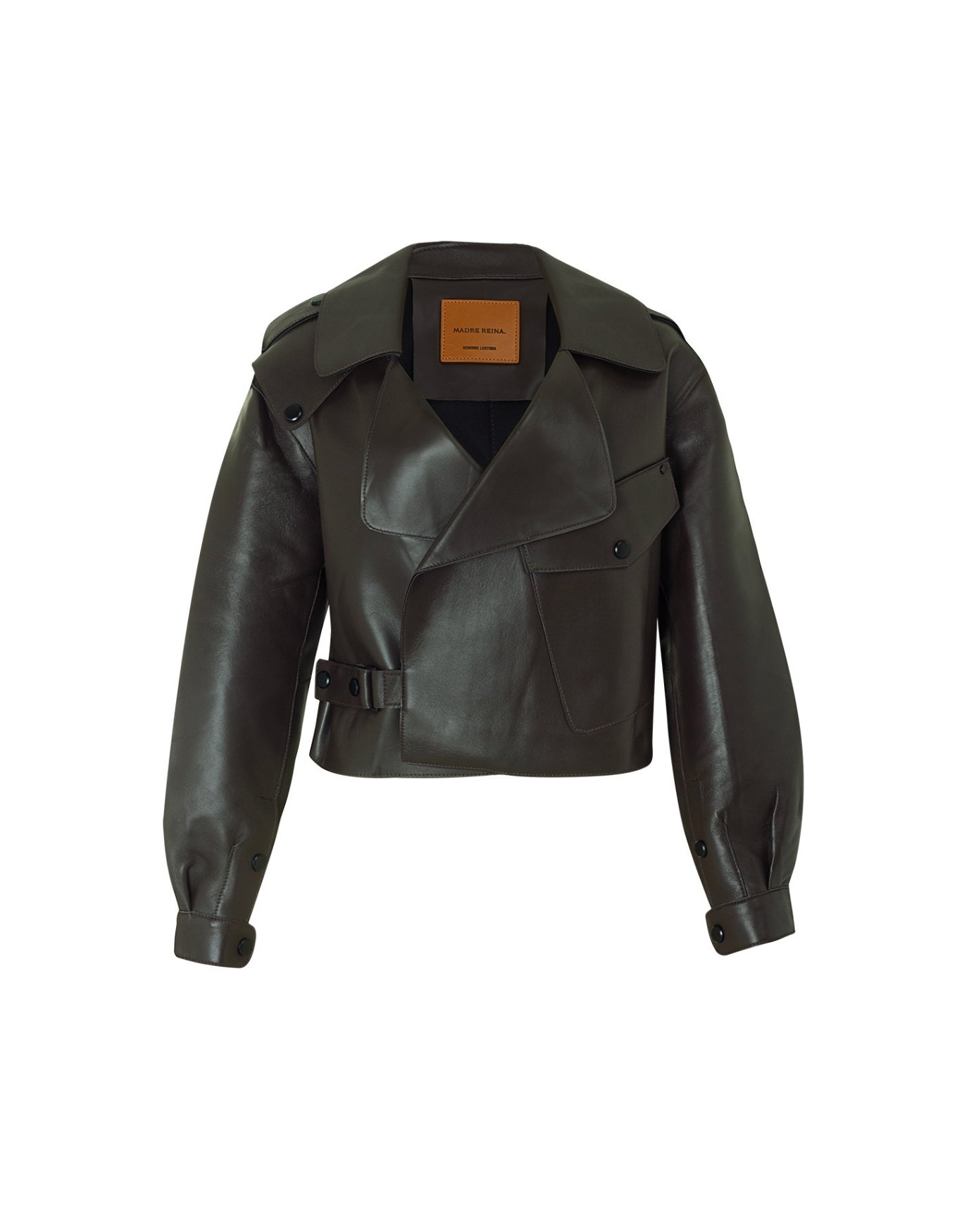 JAQUETA ANITA MADRE REINA COURO MARROM