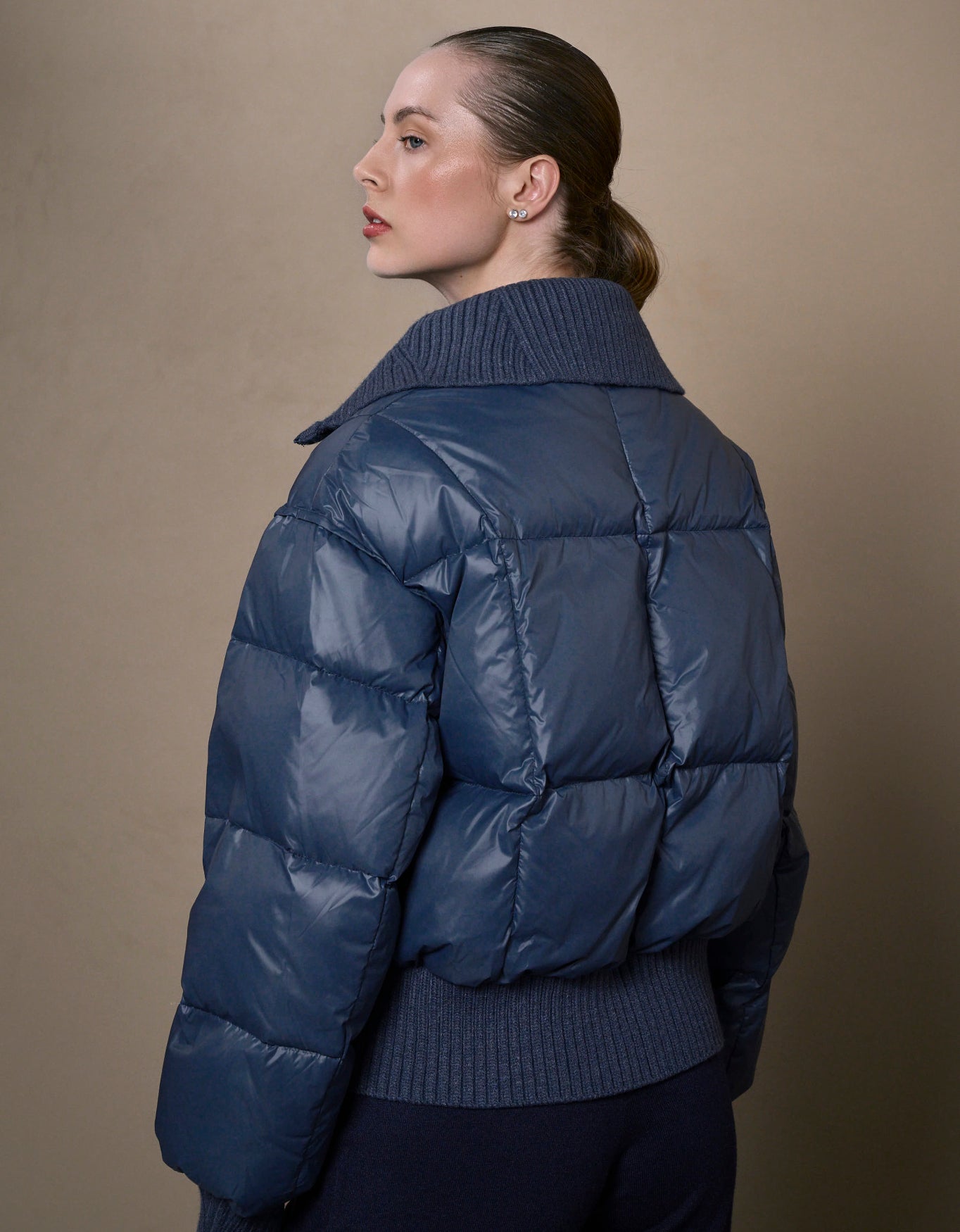 JAQUETA BEA PUFFER MADRE REINA NYLON AZUL MARINHO