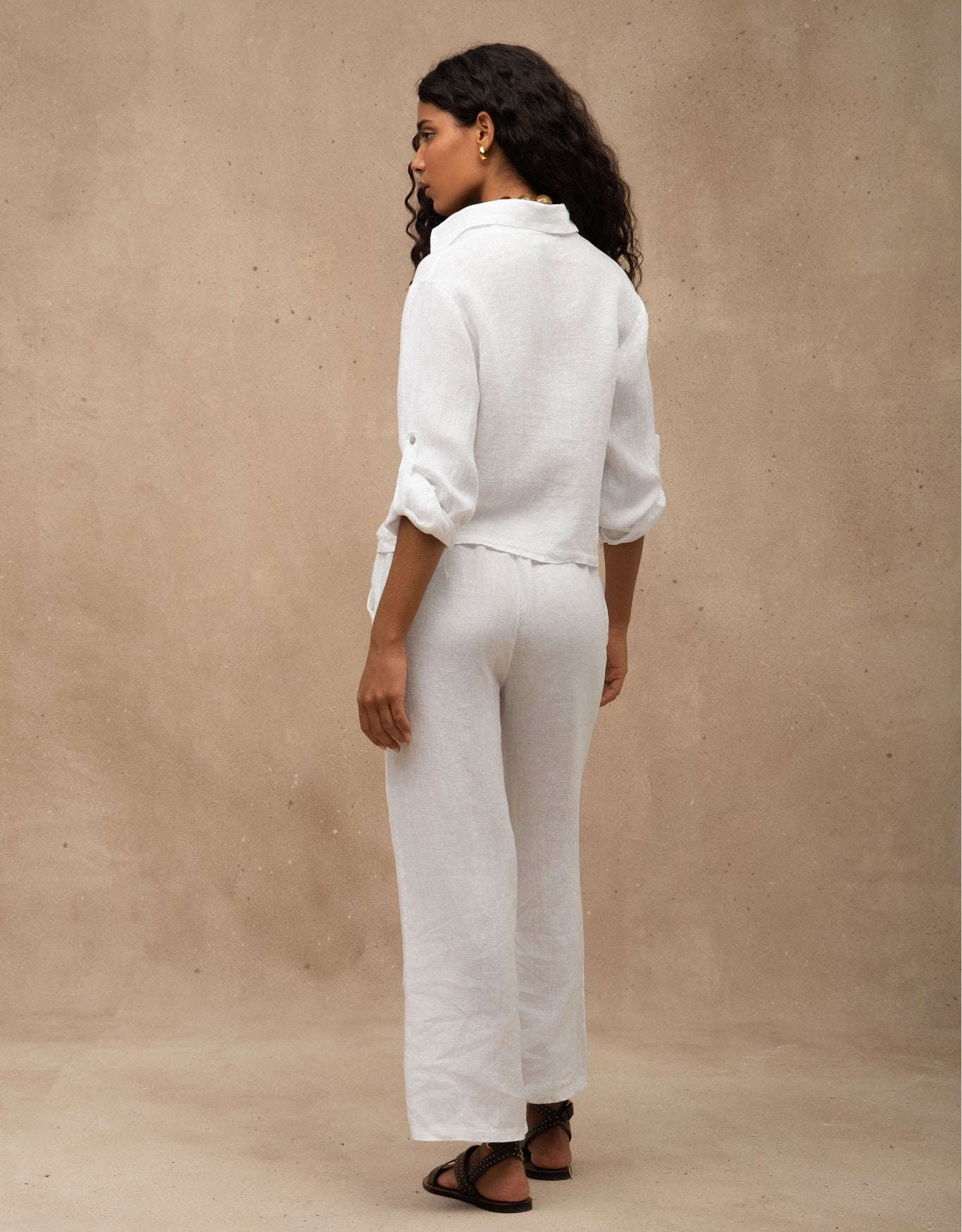 JAQUETA BOLSOS MADRE REINA LINHO BRANCO