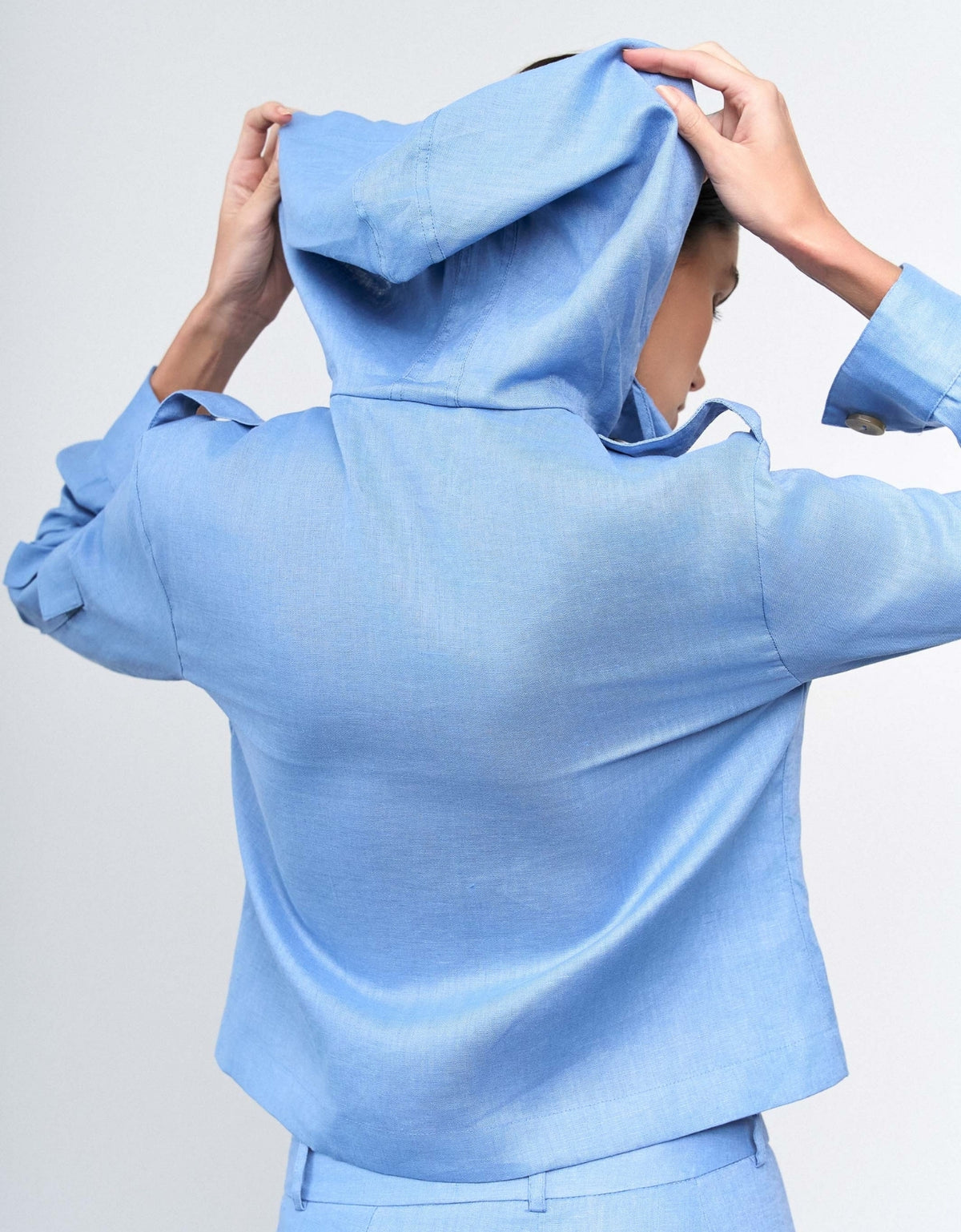 JAQUETA LINEN MADRE REINA LINHO BLUE DAY