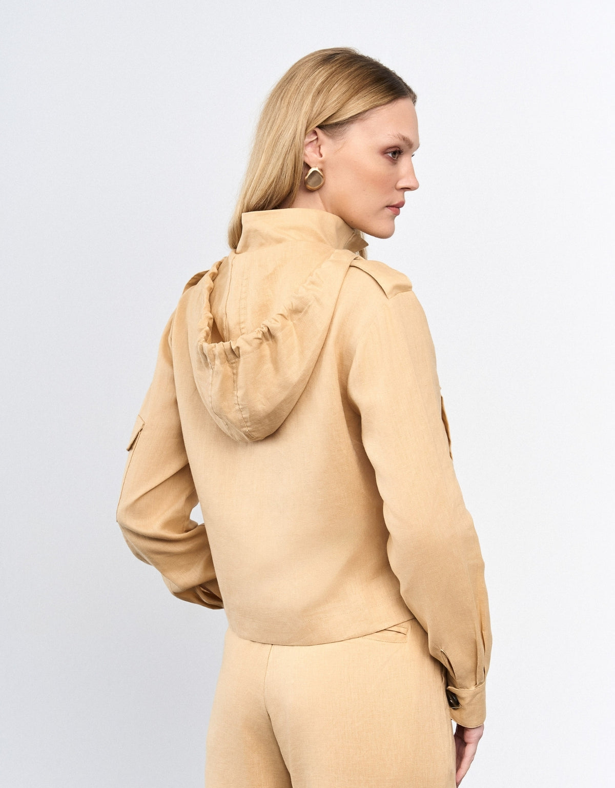 JAQUETA LINEN MADRE REINA LINHO DESERT