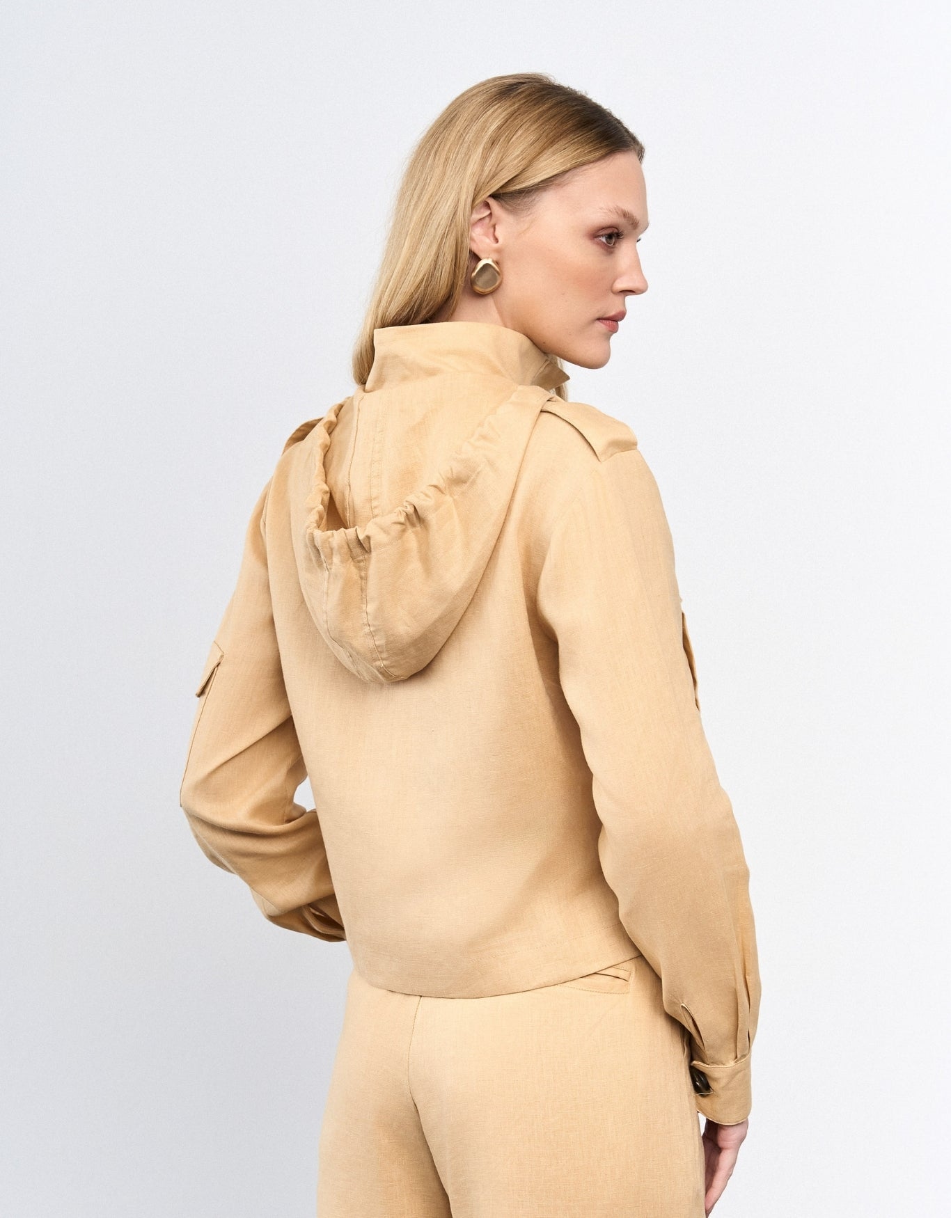 JAQUETA LINEN MADRE REINA LINHO DESERT