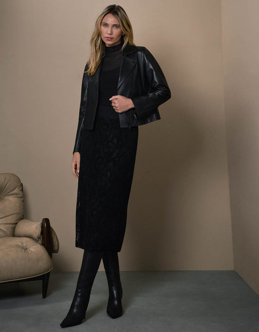 JAQUETA MARTINA PERFECTO MADRE REINA COURO PRETO