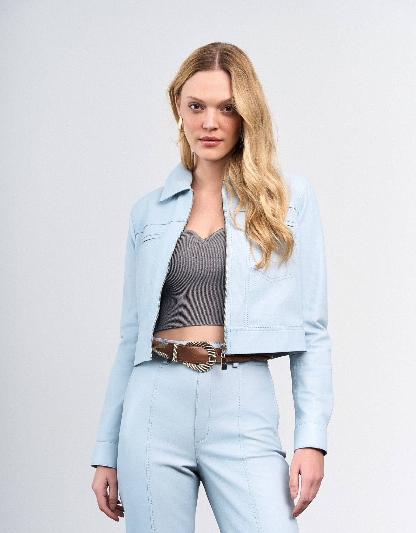 JAQUETA MEL MADRE REINA COURO BLUE DAY