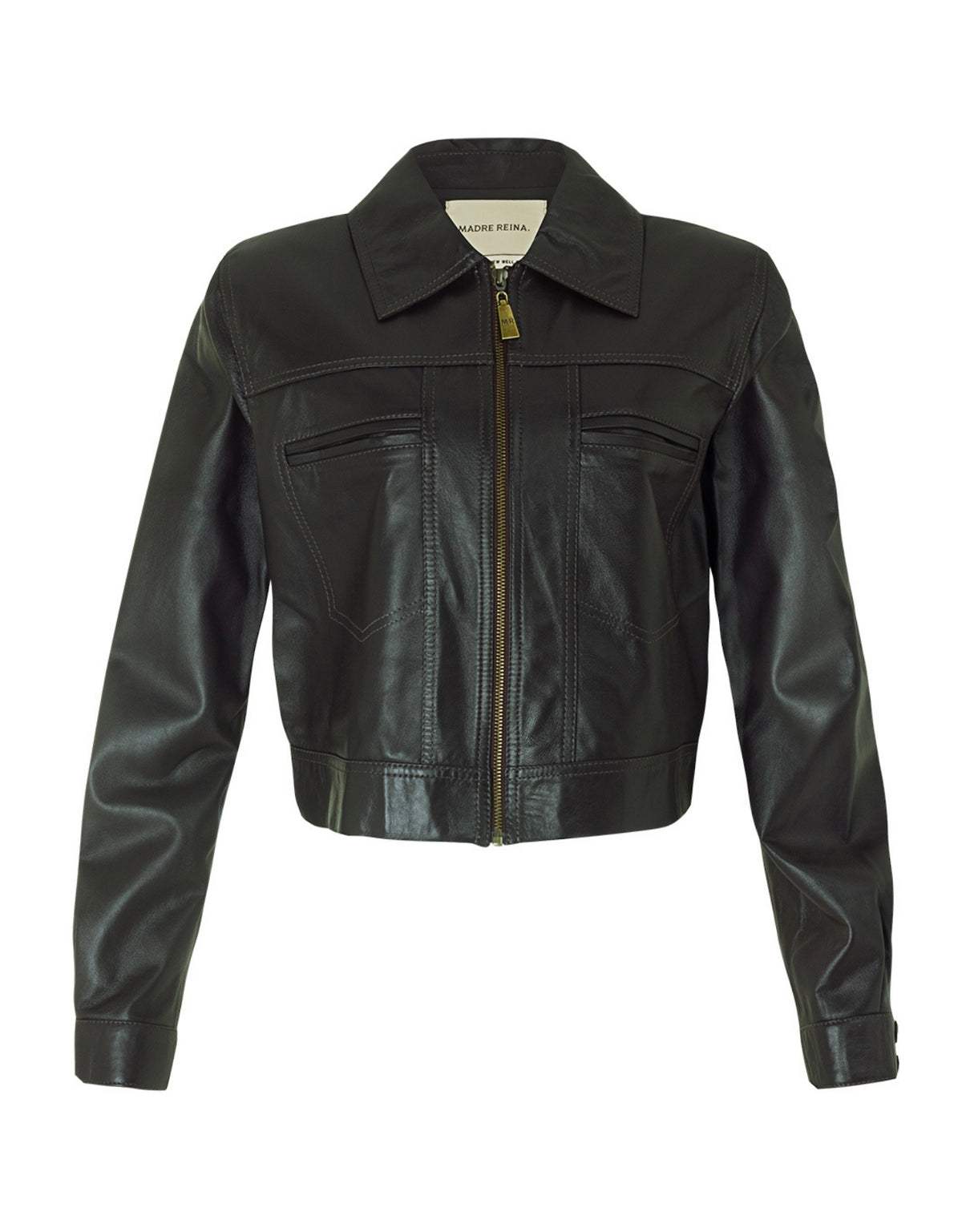 JAQUETA MEL MADRE REINA COURO DARK BROWN