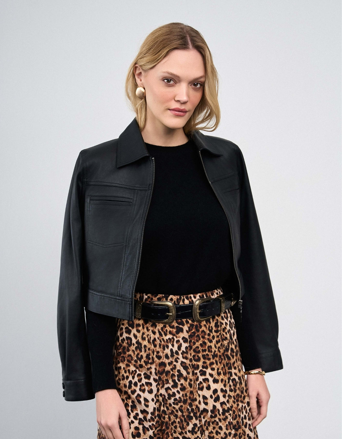 JAQUETA MEL MADRE REINA COURO PRETO