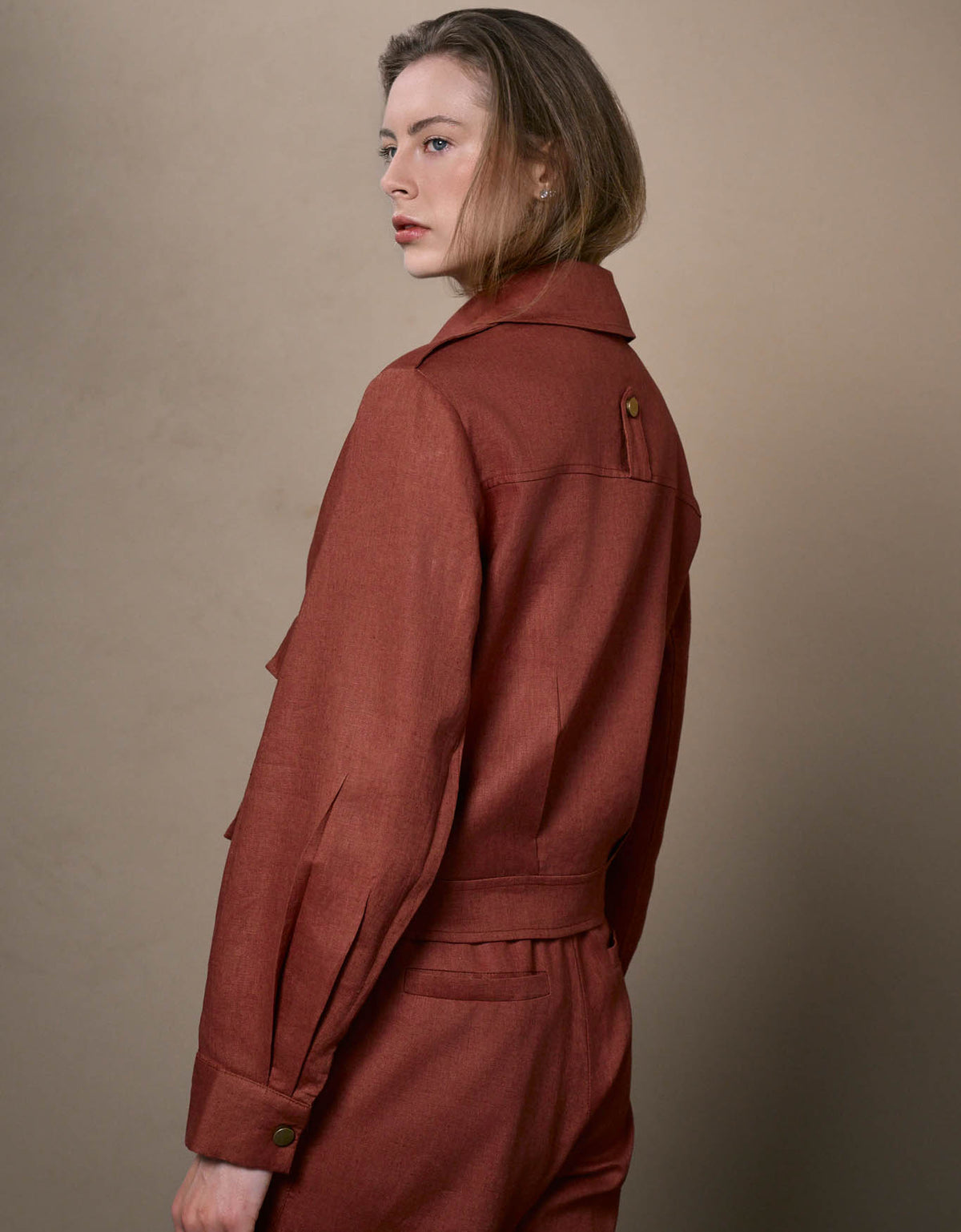 JAQUETA NANDA LINEN MR LINHO CANELA