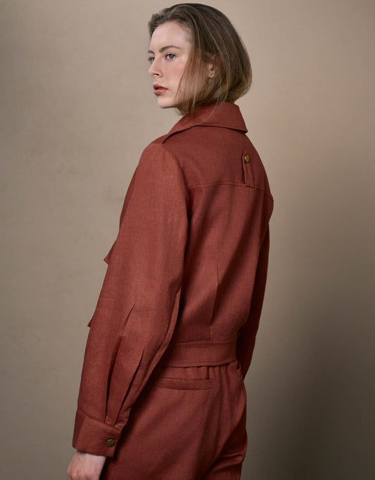 JAQUETA NANDA LINEN MR LINHO CANELA