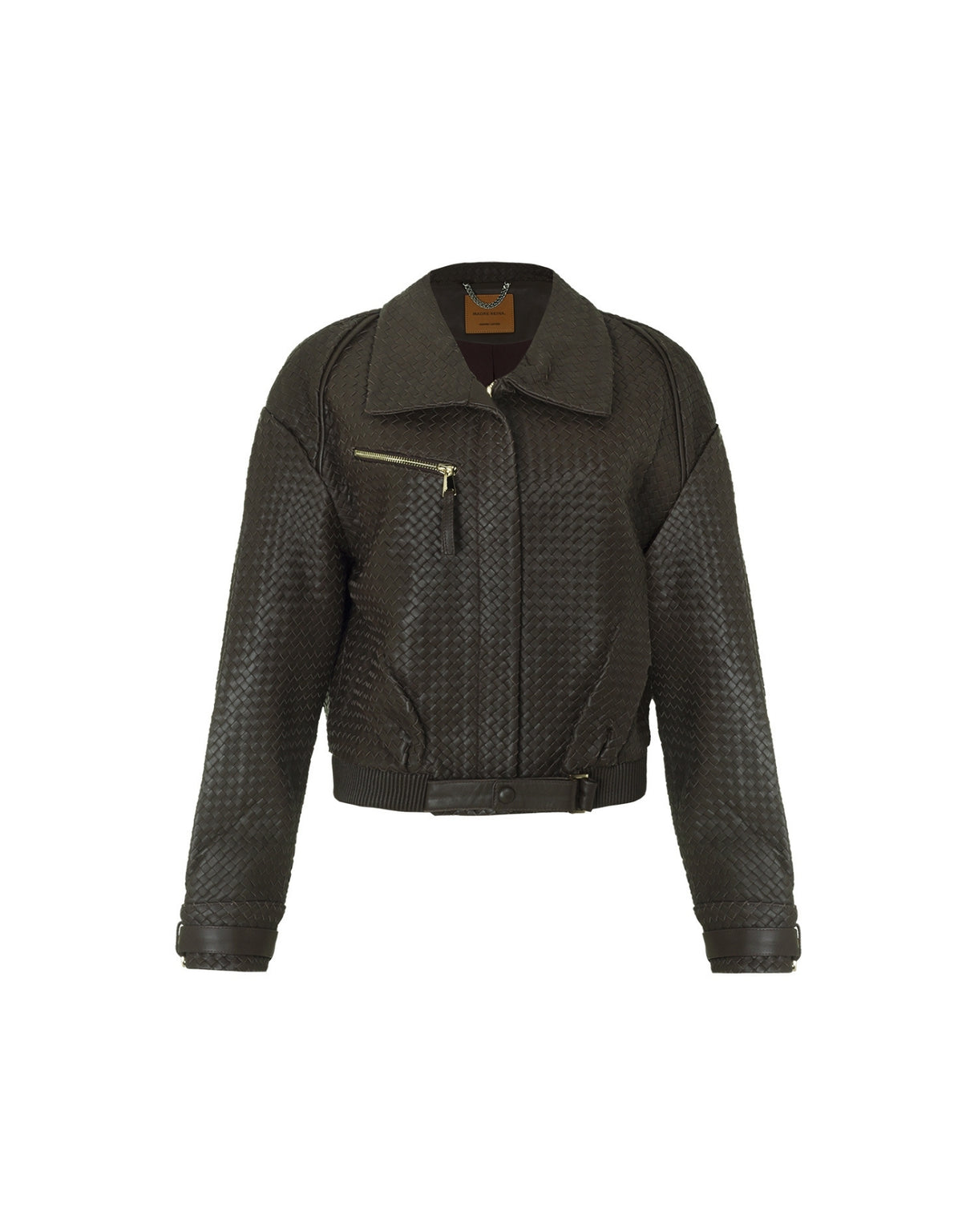 JAQUETA TRESSE MADRE REINA COURO COFFEE