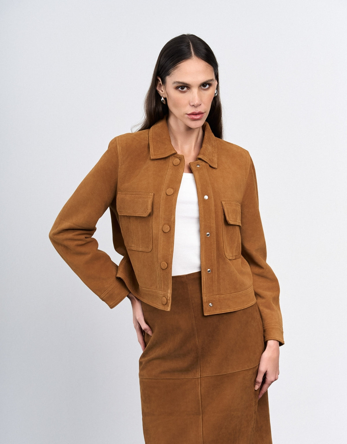 JAQUETA VALEN MADRE REINA COURO CAMEL