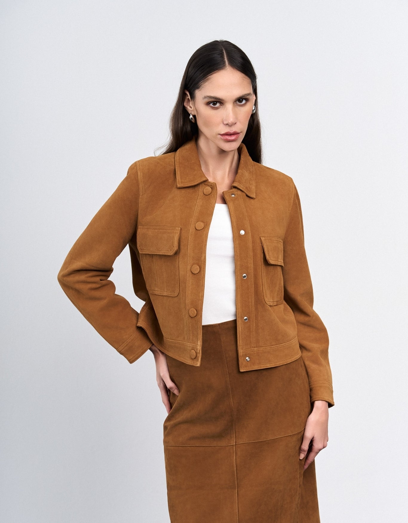 JAQUETA VALEN MADRE REINA COURO CAMEL