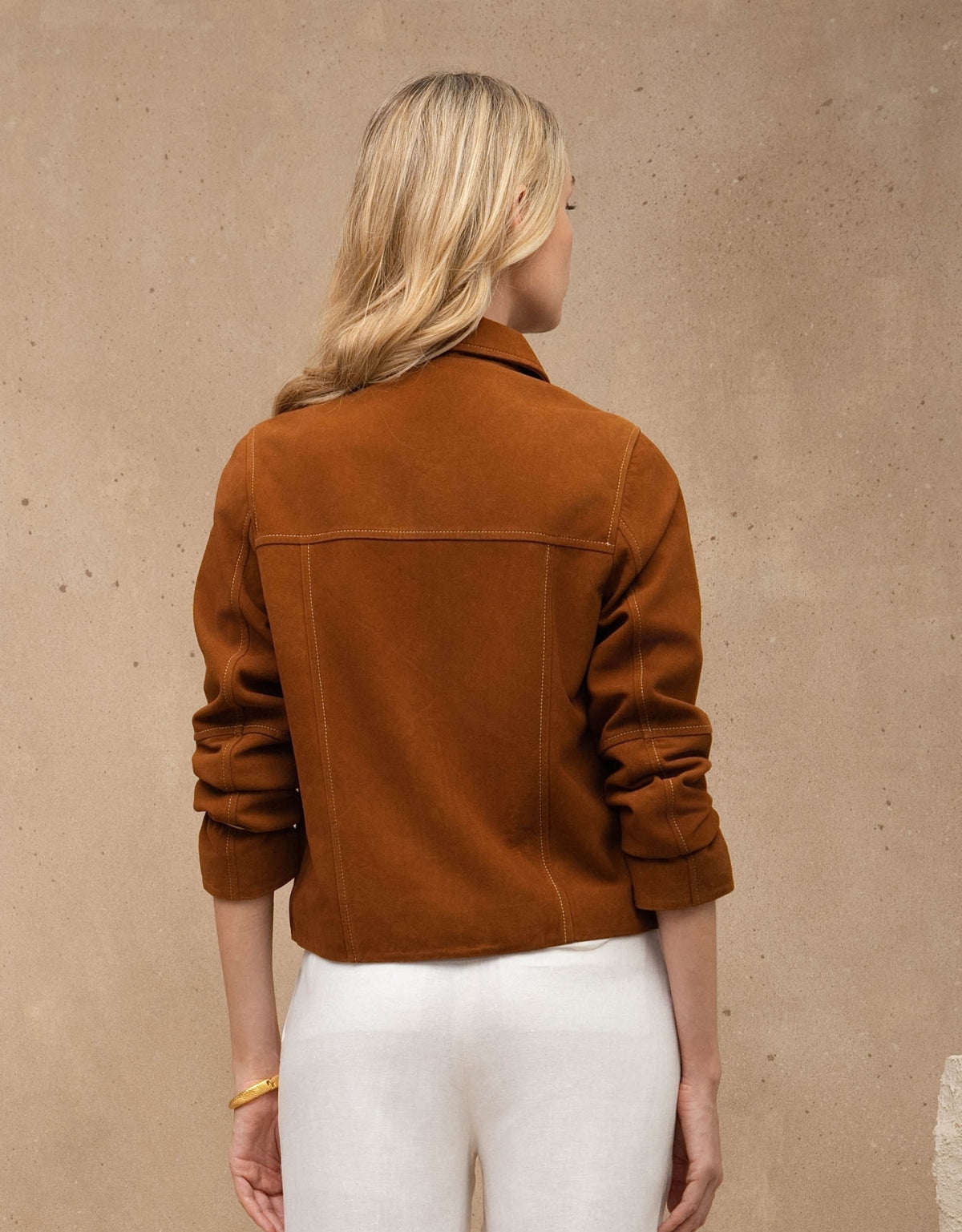 JAQUETA VITÓRIA MADRE REINA CHAMOIS CARAMELO