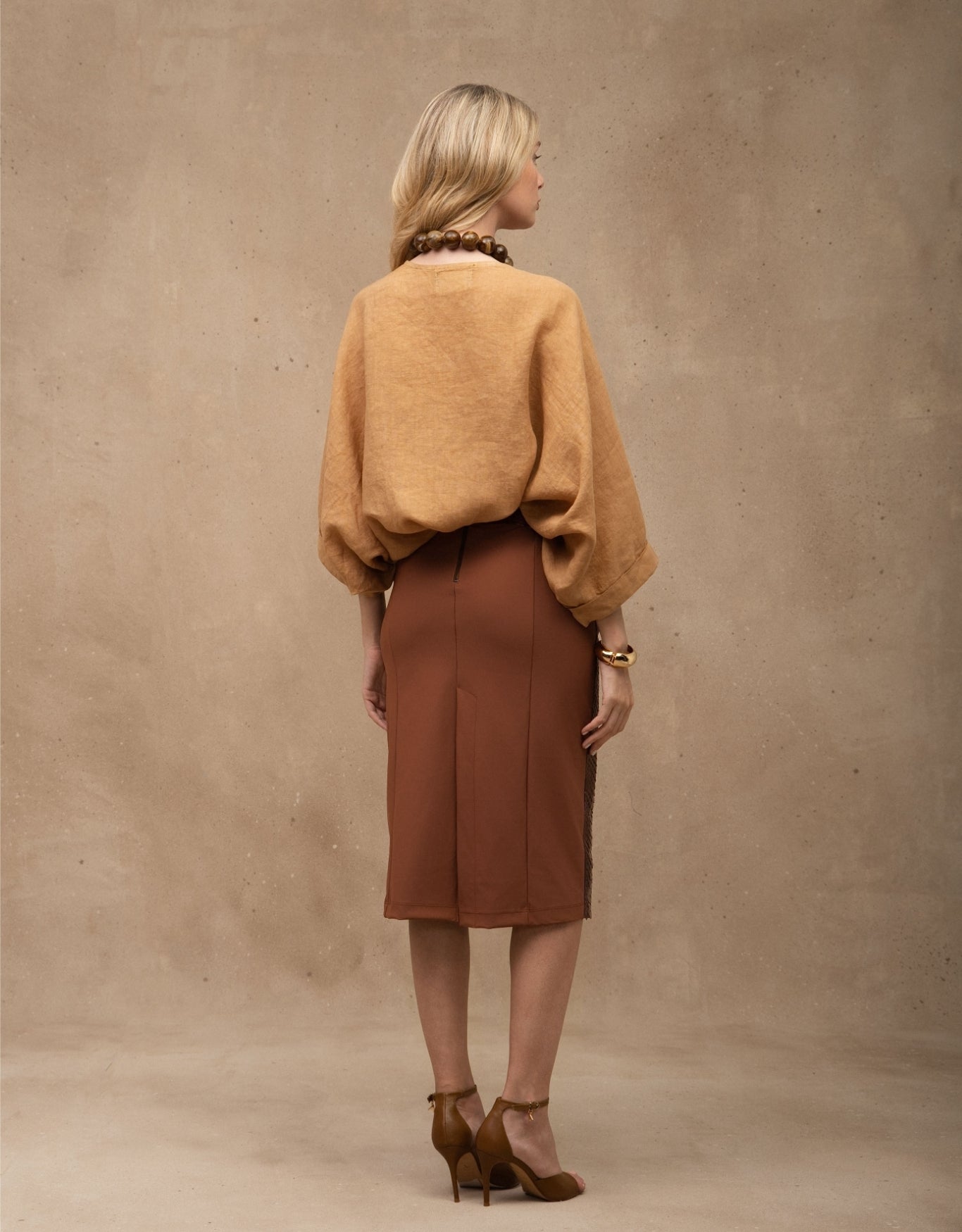 KIMONO ISABELA MADRE REINA LINHO CAQUI