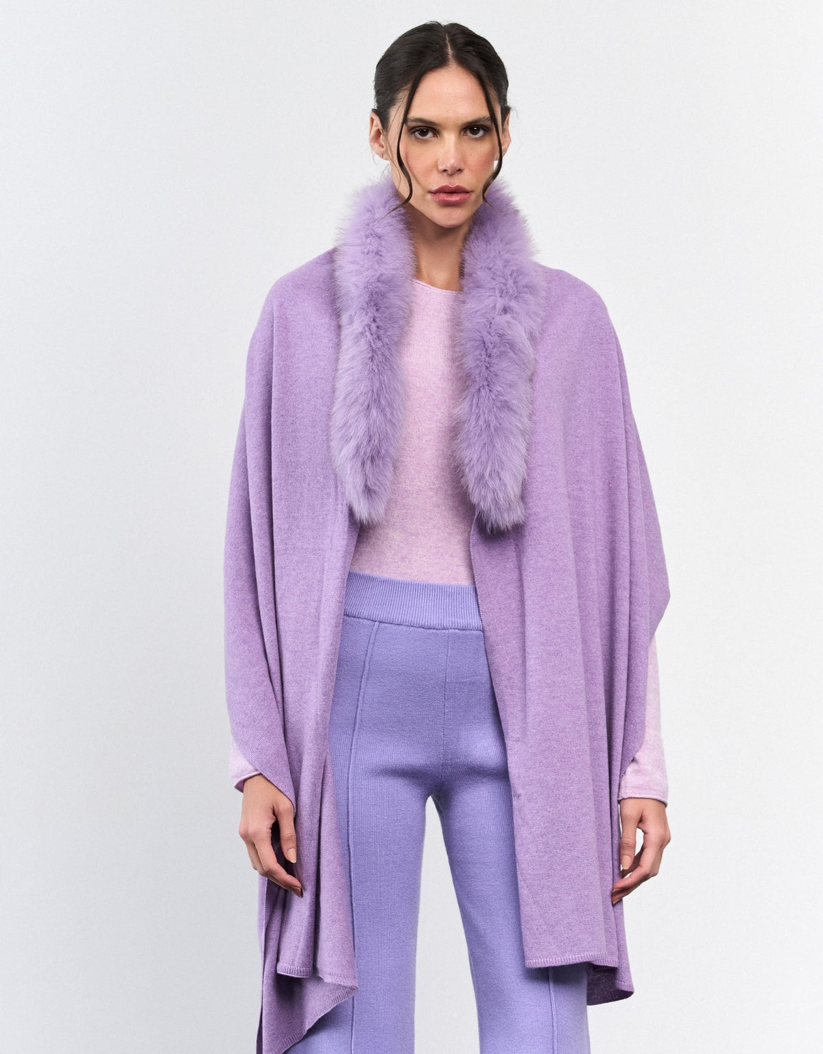 MANTELA  GOLA MADRE REINA TRICOT DARK PURPLE