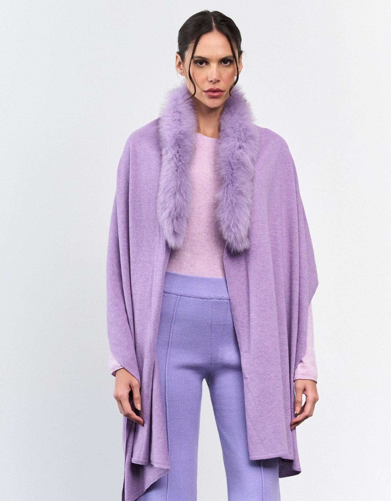 MANTELA  GOLA MADRE REINA TRICOT DARK PURPLE