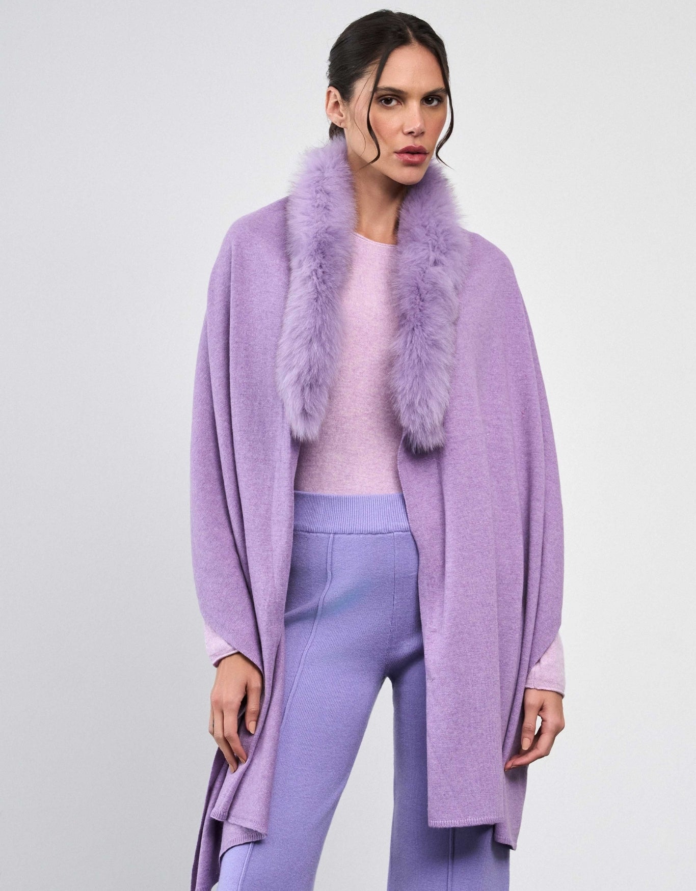 MANTELA  GOLA MADRE REINA TRICOT DARK PURPLE