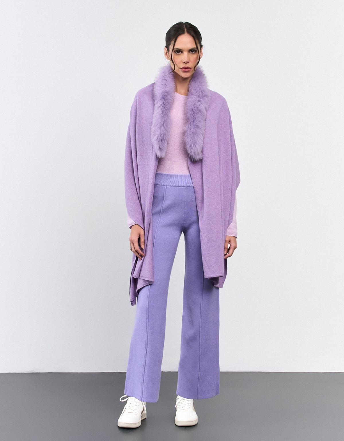 MANTELA  GOLA MADRE REINA TRICOT DARK PURPLE