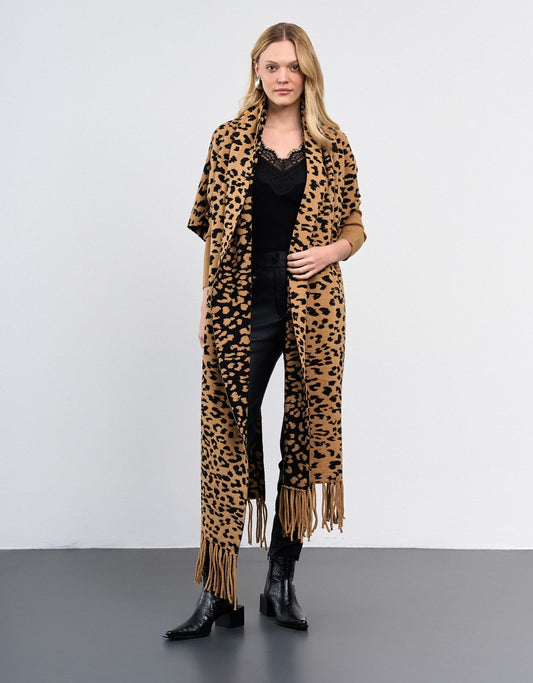 MANTELA MADRE REINA TRICOT ANIMAL PRINT